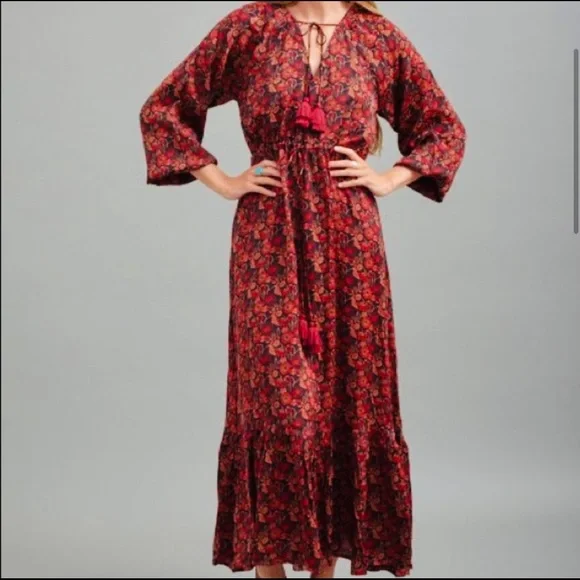 chinese dress ladies Roller Rabbit White & Purple Maxi Dress, S